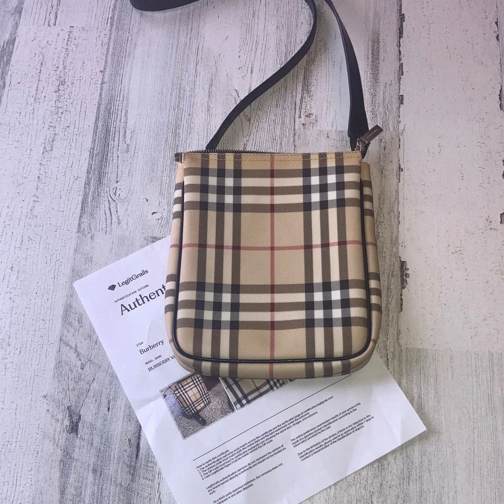 Genuine Burberry London Nova Check  Black and Beige  Crossbody Bag w/COA - Picture 8 of 17